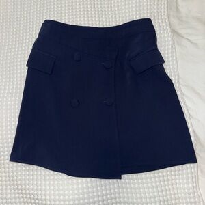 Superdown Deep Blue Buttoned Skirt